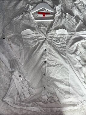 Mango Basic White Shirt with Red Label